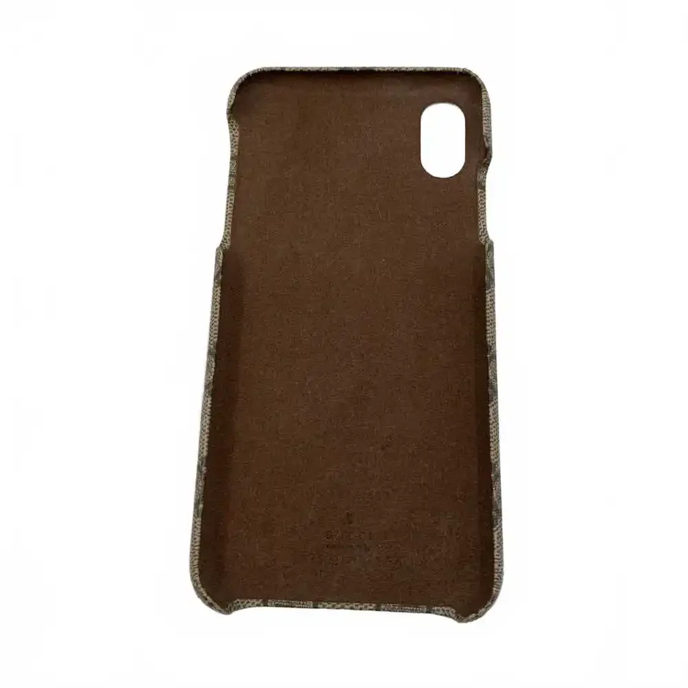 Gucci Brown Leather GG Hard Cover iPhone Case | XS Regular